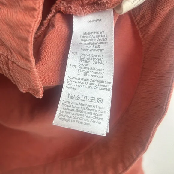 Madewell Lusterweave Hartfield Button Down Orange Blouse - Large - Picture 4 of 6